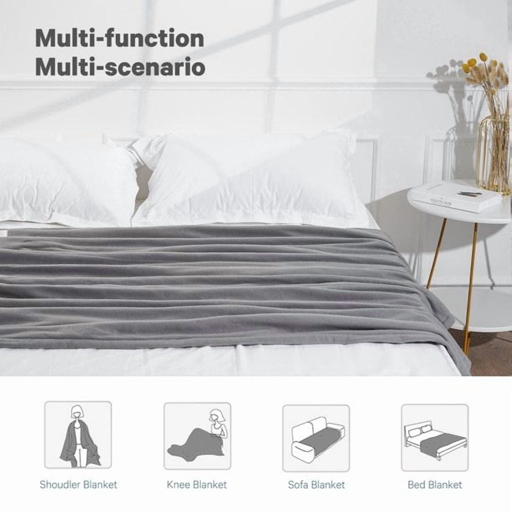 Electric Blanket 50X60 Inches 4 Hour Auto Disconnect 6 Heat Settings Machine Washable